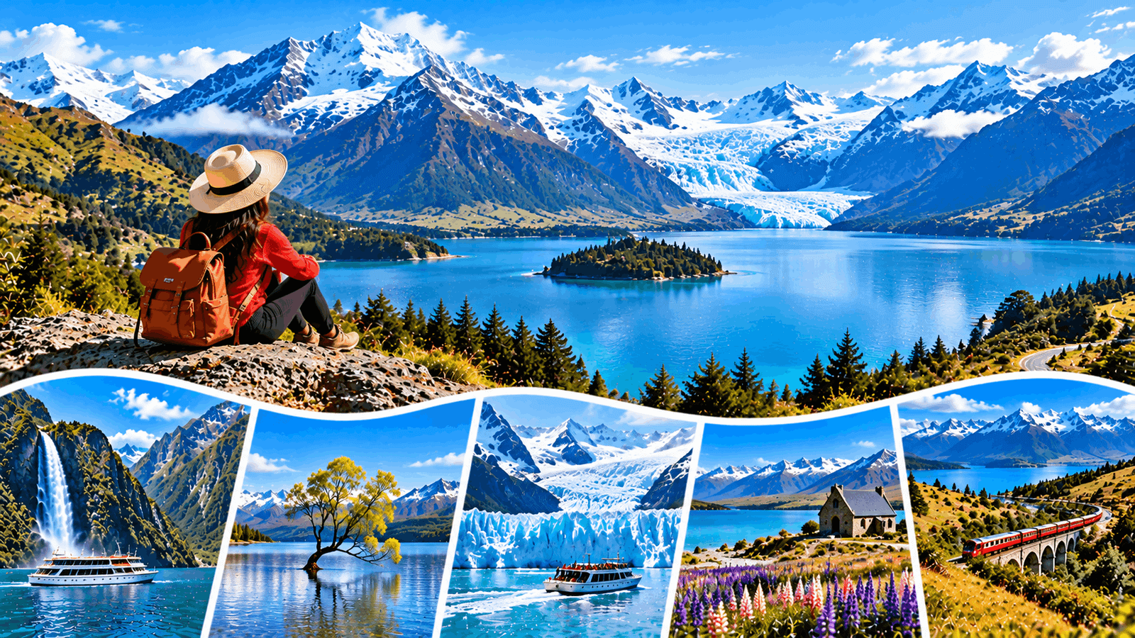 Attractive Lakes and Glacier Tour - New Zealand Itinerary